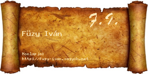 Füzy Iván névjegykártya