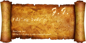 Füzy Iván névjegykártya