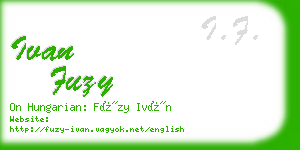 ivan fuzy business card